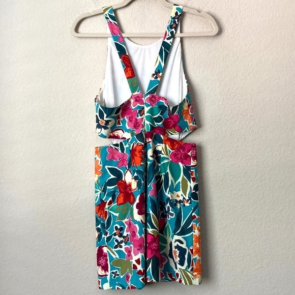 Zara Bold Tropical Floral Sleeveless Cut Out Skort Romper Mini Dress - Picture 8 of 15